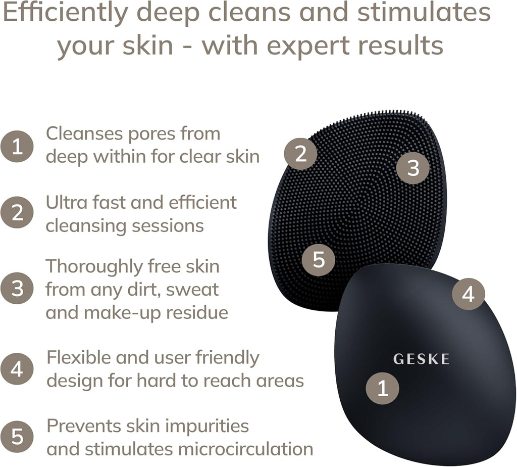 | Spazzola per Il Viso Smartappguided™ 4 in 1 | Spazzola per La Pulizia Del Viso | Spazzola Morbida in Silicone | Pulizia Del Viso Professionale | Pulizia Della Pelle