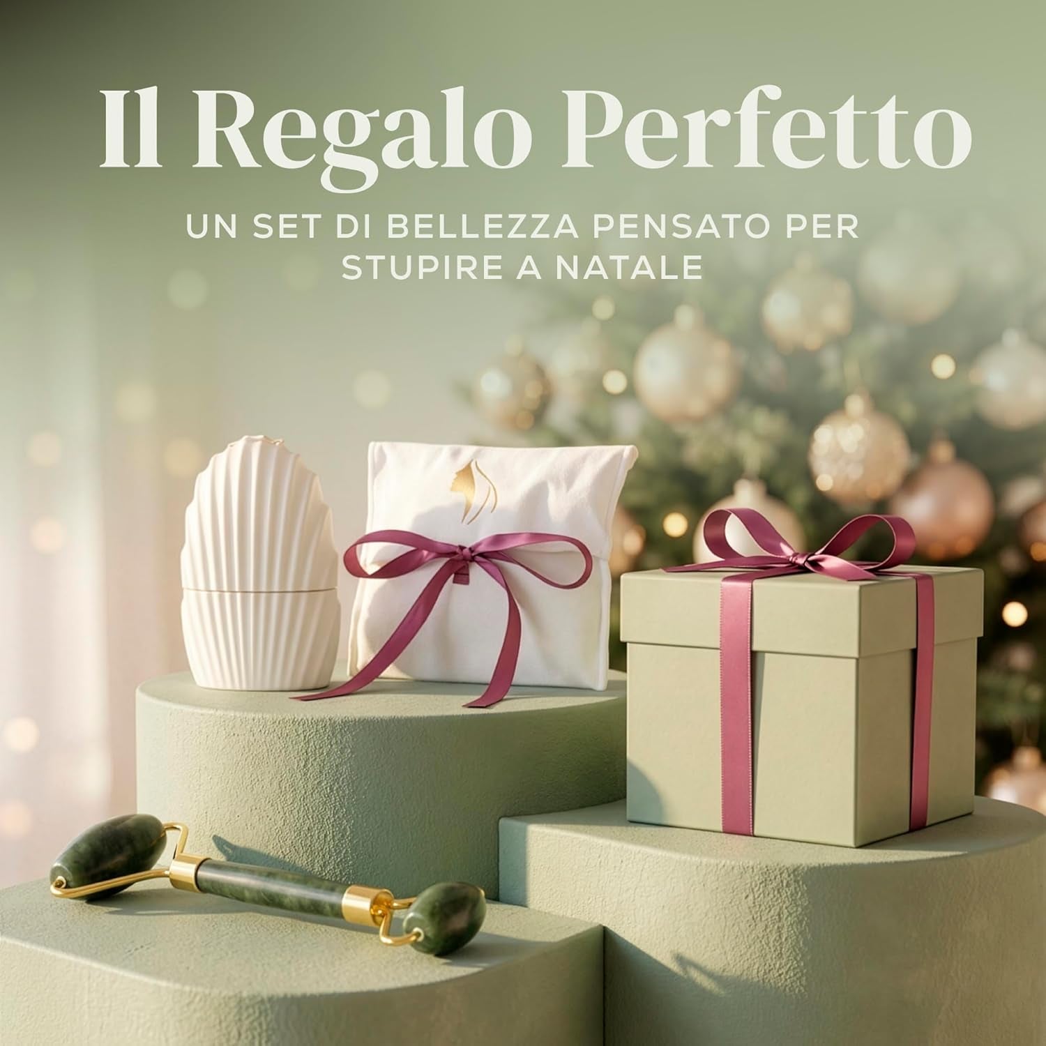 Kit Skincare Viso Completo. Rullo Di Giada, Gua Sha Viso E Ice Roller Viso, Perfetto per Regalo Donna Compleanno. Massaggiatore Viso Antirughe E Crioterapia Naturale.