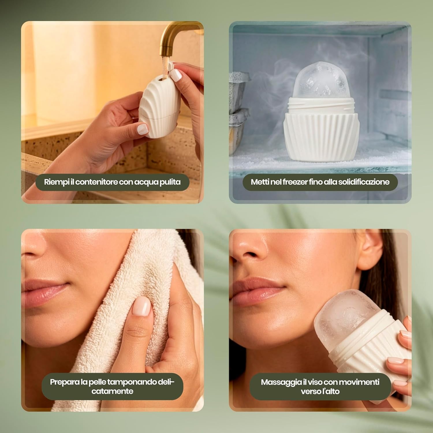 Kit Skincare Viso Completo. Rullo Di Giada, Gua Sha Viso E Ice Roller Viso, Perfetto per Regalo Donna Compleanno. Massaggiatore Viso Antirughe E Crioterapia Naturale.