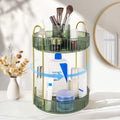 Organizzatore Di Trucco 360° Rotante, Porta Trucchi Multifunzione a 2 Livelli Con Grande Capacità per Cosmetici, Skincare, Pennelli E Accessori, Design Moderno, Verde Scuro